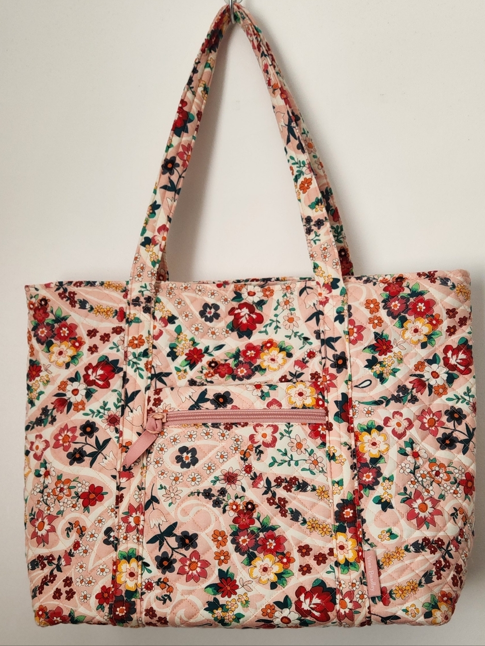Vera Bradley Pink Floral Quilted Travel Tote Multiple Inside Compartments